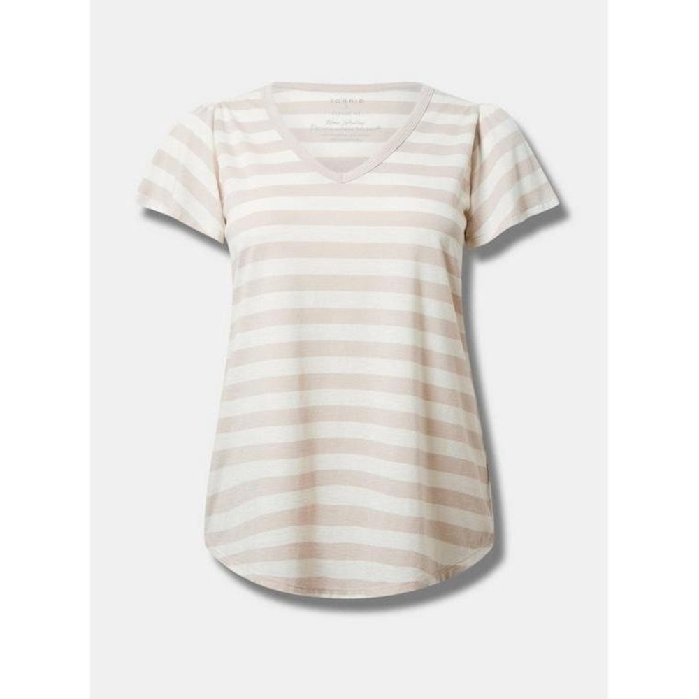 NWT Torrid Girlfriend Heritage Slub V-Neck Flutter Sleeve Tee‎ 3X - Picture 6 of 9